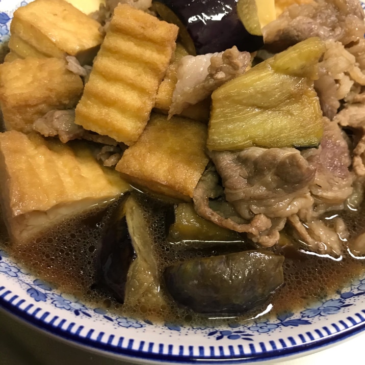 牛肉と厚揚げのナスの煮物